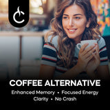 Cafe Capomo Focus - Nootropic  Blend  -Coffee Alternative, Maya Nut Herbal Coffee Substitute, Caffeine-free  - Medium Roast 11 oz - 25 Years of Premium Service.